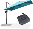 PURPLE LEAF Cantilever Umbrella with Base 9 Feet Patio Outdoor Aluminum Offset Umbrella with 360-degree Rotation for Garden Deck Pool Patio Turquoise Blue by GreenHaven Gardens