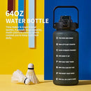 64oz,100oz,128oz Large Motivational Water Bottle with Time Marker, Leakproof & BPA Free Half Gallon Big Water Bottle with Straw Handle Tritan Frosted Water Jug for Gym,Fitness,Outdoor Sports by CozyNest Decor