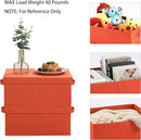 HOONEX Storage Bins with Lids for Organizing, Pack of 2, Storage Boxes with 2 Carrying Handles and Sturdy Heavy Cardboard, 16.5" L x 11.8" W x 7.5" H for Shoes, Books, Clothes, Nursery, Orange by TinyTreasures Baby Boutique