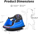 12V Kids Electric Bumper Car, Baby Bumper Car for Toddlers w/Remote Control, 360° Spinning - Blue by TinyTreasures Baby Boutique