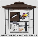 MASTERCANOPY 8 x 5 Grill Gazebo Outdoor BBQ Gazebo Canopy with 2 LED Lights (Brown) by GreenHaven Gardens