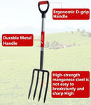 Digging Spading Fork Forged Steel with D Grip Handle 41” Premium 4-Tine Spading Digging Fork Sturdy Metal D-Grip Multi-Purpose Virtually Unbreakable Gardening Tool by GreenHaven Gardens