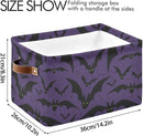 Storage Basket Bin Halloween with Bat Organizer Basket Collapsible Shelf Basket Cube with handle for Nursery Bedroom Bathroom by TinyTreasures Baby Boutique