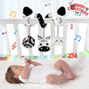 Car Seat Toys for Babies 0-6 Months,Hanging Rattle Toys for Crib Mobile, Baby Spiral Hanging Stroller Black and White High Contrast Toys for Newborn 0 3 6 9 12 Months Baby Boys Girls (Zebra) by TinyTreasures Baby Boutique