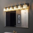 Modern Bathroom Vanity Light 6-Lights Black Gold Crystal Bathroom Wall Light Vanity Light Fixtures，44.09-inch Modern Minimalist Design by CozyNest Decor