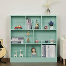 LEYAOYAO 8 Cube Bookshelf with Base,3 Tier Modern Mint-Green Kids Bookcase,Standing Wide Bookshelves Storage Organizer Toy Shelf,Wood Display Children's Book Shelves for Bedroom,Living Room,Nursery by CozyNest Decor