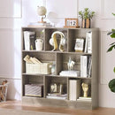 LEYAOYAO 8 Cube Bookshelf with Base,3 Tier Mid-Century Modern Grey Bookcase,Standing Wide Bookshelves Storage Organizer Shelf,Rustic Wood Display Cabinet Book Shelves for Bedroom,Living Room,Office by CozyNest Decor