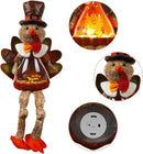 Lighted Christmas Doll, Plush Light Up Christmas Doll Toy Holiday Present, Battery Operated Xmas Gifts Winter Mantle Tabletop Decor (Brown Thanksgiving Turkey 16in) by CozyNest Decor