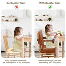 Toddler Booster Seat for Dining Table, Non-Slip Kitchen Chair Booster Seat with Backrest and Adjustable Straps, Portable PU Waterproof Travel Baby Booster Increasing Cushion by TinyTreasures Baby Boutique