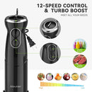 Immersion Blender Handheld Hand Blender, 1000W 5 in 1 Hand Mixer Stick, BPA-Free 12 Speed Handheld Blender 304 Stainless, Mixing Beaker, Chopper, Whisk, Milk Frother, Soup, Smoothies, Baby Food, Sauce by TinyTreasures Baby Boutique