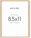 HAUS AND HUES Beige Oak Wood 8.5x11 Picture Frame - Modern Wood Wall Art Display - Lightweight 12x16 Frame for Certificates, Art Prints, Photos, Posters - Ready-to-Hang Vertically & Horizontally by CozyNest Decor