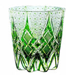 JEKE Edo style Hand Carved Drinking Glass Crystal Whisky Glass 340ml Tumbler For Whiskey Cocktail-Vodka-Beer Drinkingware Glasses In Gift Carton (Green) by CozyNest Decor