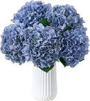 8Pcs Dusty Blue Fake Flowers Silk Hydrangea Artificial Flowers Bouquets Faux Hydrangea Stems for Home Table Centerpieces Wedding Party Decoration by CozyNest Decor
