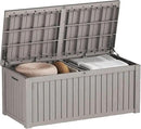 Heavy-Duty 150 Gallon Waterproof Deck Storage Boxes for Outdoor - Patio Deck Box & Pool Storage Organizer, Lockable Resin Chest for Cushions & Tools, UV-Resistant, Slate Grey by GreenHaven Gardens