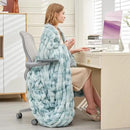 Ultra Soft Luxury Faux Fur Throw Blanket for Counch,Fuzzy Fluffy Plush Warm Cozy Elegant Wrinkled Blanket for Sofa Bedroom Living Room,（50"x60",Tie-dye Freshwater Blue） by CozyNest Decor