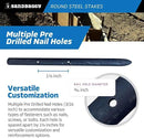 Sandbaggy Round Steel Concrete Form Stakes with Nail Holes - Rust Resistant Coating - Removable, Reusable (5, 3/4 in X 12 in) by CozyNest Decor