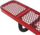 Global Industrial 8’L Rectangular Picnic Table, Expanded Metal, Red Thermoplastic Coating, Attached Benches, 1-1/2” Umbrella Pole Hole, Outdoor-Rated, 1000 lb Capacity, 96” x 30” Tabletop by GreenHaven Gardens