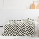 LOMAO Throw Blankets Flannel Blanket with Checkerboard Grid Pattern Soft Throw Blanket for Couch, Bed, Sofa Luxurious Warm and Cozy for All Seasons (Dark Olive, 90"x110") by CozyNest Decor