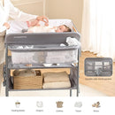 Maydolly Baby Changing Table, Portable Folding Changing Table with Wheels, Waterproof and Adjustable Height, Premium Diaper Changing Station with Two Drawers, Mobile Nursery for Newborn (Grey) by TinyTreasures Baby Boutique