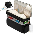 Breastmilk Cooler Bag with 6 Ice Pack, Wearable Breast Pump Bag Compatible with Willow, Elvie, Medela & Momcozy M5/S12 Pro Pumps & Accessories for Work, Travel and Family Use Black by TinyTreasures Baby Boutique
