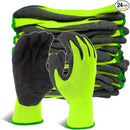 Evridwear Crinkle Latex Rubber Hand Coated Safety Work Gloves for Men Women General Multi Use Construction Warehouse Gardening Assembly Landscaping (X-Large,Green- 12Pair) by GreenHaven Gardens