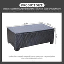 Rattaner Patio Coffee Table with Storage Wicker Outdoor Coffee Table and All-Weather Wicker Side Table with Waterproof Cover, Black by GreenHaven Gardens