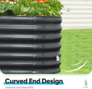 Quictent Galvanized Raised Garden Bed Kit, 6x3x2 ft Oval Metal Planter Box Tall for Vegetables Outdoor Backyard, Rubber Strip Edging Included, Dark Gray by GreenHaven Gardens