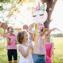 Foldable Unicorn Piñata - Unicorn Birthday Party Supplies Extendable Piñata with Blindfold Bat and Tassels Unicorn Birthday Party Decoration Games Folding Pink Unicorn Piñatas for Kids Classroom Game by TinyTreasures Baby Boutique