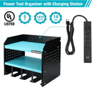 DURATECH Power Tool Organizer Wall Mount with Power Strip, Carbon Steel, Blue, 16.8in Width, 10.9in Depth, 14in Height by GreenHaven Gardens