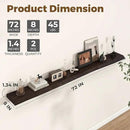 Axeman 72 inch Extra Long Floating Shelves for Wall - 8'' D Live Edge Rustic Solid Elm Wood Floating Shelves Wall Mounted, Wall Shelves with Invisible Bracket for Living Room Bedroom Kitchen, Walnut by CozyNest Decor