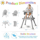 6 in 1 Baby High Chair for Babies and Toddlers, Booster Seat, Kids Learning Table & Chair (Grey) by TinyTreasures Baby Boutique