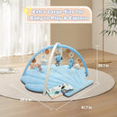 Baby Play Gym Mat, Oversize Tummy Time Activity Mat for Babies 0-6 Months, Shells Shaped Baby Play Mat with 6 Detachable Toys, Baby Mat for Floor Sensory Exploration Motor Skill Development (Blue) by TinyTreasures Baby Boutique