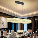 Modern Crystal Chandelier, Dia 40" Rectangular Chandelier for Dining Room,Black Rectangle Crystal Ceiling Light Luxury Oval Chandeliers for Living Room Kitchen Island by CozyNest Decor