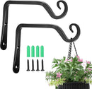 Jardim 2 Pack 6 Inch Premium Decorative Metal Iron Wall Hook, Indoor Outdoor Plant Hanger, Rustic Hanging Gardening Bracket Hook, for Planters, Bird Feeders, Lanterns, Wind Chimes (Black) by GreenHaven Gardens