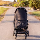 Stroller Sun Shade - Universal UV Protection Cover for Strollers Sunshade with See Through, Clip-On Sun Blocker, Sun Shield for Baby, Breathable Adjustable Fit, Full Coverage, XL Black by TinyTreasures Baby Boutique