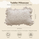 BuLuTu 100% Cotton Muslin Toddler Pillowcase with Ruffles Edges, Cute Rabbit Pattern Toddler Pillow Cover Soft Breathable Gauze Cotton Kids Pillow Cases for Boys,Girls, 1 Piece, 14"x20" by TinyTreasures Baby Boutique
