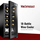 Wine Enthusiast 18-Bottle Dual Zone MAX Compressor Wine Cooler – Freestanding Beverage Refrigerator, Mini Fridge with Digital Touchscreen, Split Storage, Energy-Efficient Cooling, and LED Display by CozyNest Decor