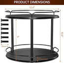 Lazy Susan Organizer 2 Tier - 12.4" Turntable Spice Rack for Table Top, Wooden Rotating Lazy Susan for Cabinet Pantry Kitchen Countertop Dining Table Cupboard Bathroom Vanity Storage(Black) by CozyNest Decor