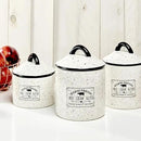 American Atelier Canister Set 3-Piece Ceramic Jars in Small, Medium, Large with Airtight Lids for Cookies, Candy, Coffee, Flour, Sugar, Rice, Pasta, Cereal & More (Farm Fresh) by CozyNest Decor