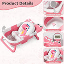Collapsible Baby Bathtub for Newborn, Foldable Baby Bath Tub with Thermometer & Soft Floating Cushion & Drain Hole, Portable Travel Infant Bath Tubs for Newborns to Toddler 0-36 Months Girl, Pink by TinyTreasures Baby Boutique