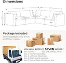 CHITA Sectional Modular Down Filled Coener Sofa, Comfty Feather V Shape Cloud Couch,FSC Certified V Shaped Couch for Living Room, 107 inch Width,4 Seat and 1 Middle Corner, Cream by CozyNest Decor