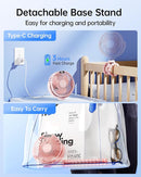 SWEETFULL Portable Stroller Fan with Display 4000mAh Battery Powered Mini Clip On Fan, 4-Speed Rechargeable Small Personal Cooling for Baby Car Seat Crib Travel - Pink by TinyTreasures Baby Boutique