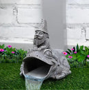 Gutter Downspout Extension - Downspout Splash Block - Downspout Diverter Garden Statue (Gutter in The Form of Funny Gnome on a Frog) by GreenHaven Gardens