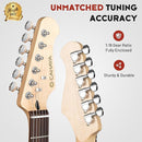 CAHAYA Electric Guitar Kit 39in - Full Size Electric Guitar Kit for Beginner Starter Poplar Solid Body with 10W Amplifier, Gig Bag, Strap, Tuner, Cable, String, Picks by TinyTreasures Baby Boutique
