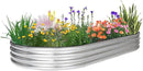 JERIA 8×4×1ft Oval Raised Garden Bed,Galvanized Raised Garden Bed Kit Outdoor Metal Gardening Planter Box for Vegetable, Fruits, Flower，Herbs by GreenHaven Gardens
