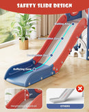 YUFU 12 in 1 Kids Slide for Toddlers, Toddler Slide Playset with Golf, Drawing Board, Climber, Basketball Hoop and Storage Space, Indoor Outdoor Toddler Playground for Kids Age 1-3 (Blue Red) by TinyTreasures Baby Boutique