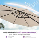 PURPLE LEAF 10 Feet Patio Umbrella with Base Outdoor Cantilever Round Umbrella Aluminum Offset Umbrella with 360-degree Rotation for Garden Deck Pool Patio, Beige by GreenHaven Gardens