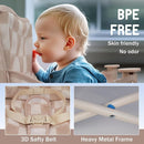 Tiny Marvels Portable 3-in-1 Baby Booster Seat, Cozy Floor Seat, Feeding Seat with Tray, Compact Foldable Toddler Booster with Child Safety Belt Carry Bag, Perfect for Travel (Sand Checker) by TinyTreasures Baby Boutique
