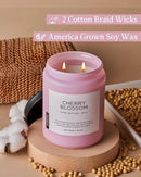 M&SENSE Cherry Blossom Scented Spring Candle, 19.4oz 110 Hours Long Lasting Natural Soy Wax Stress Relief Aromatherapy Romantic Candle for Women & Bedroom Decor by CozyNest Decor