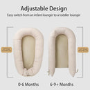 Baby Lounger, Deluxe Infant Lounger, Baby Nest Cover for Baby, Breathable Cotton, Adjustable Baby Floor Seat for Tummy Time, Newborn Essentials for Baby 0-12 Months (Khaki) by TinyTreasures Baby Boutique